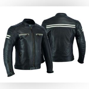 Leather Teknik Armored Jacket SPORT‎ Motorcycle Biker Rider NWOT Size L